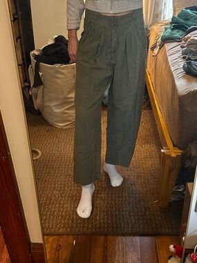 Green People Olive Green Casual Trousers
